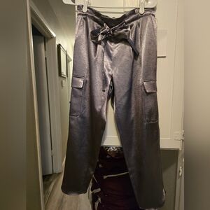 Ramy Brook Metallic Gray Cargo Pants